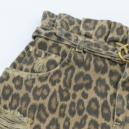 PINKO ブラウン レオパード柄 ヒョウ柄 ミニスカート 1J10X5-Y84J