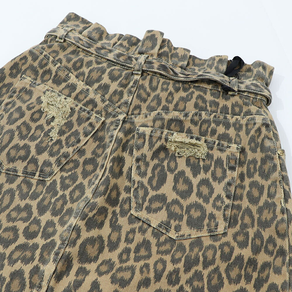 PINKO ブラウン レオパード柄 ヒョウ柄 ミニスカート 1J10X5-Y84J