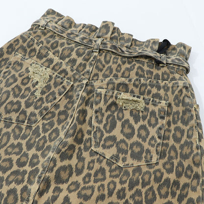 PINKO ブラウン レオパード柄 ヒョウ柄 ミニスカート 1J10X5-Y84J