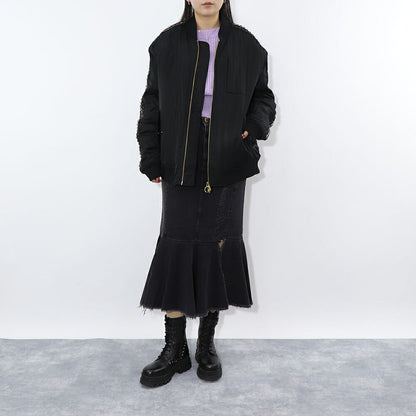 PINKO グレー デニムスカート フリル ロングスカート 1J110C-A09H