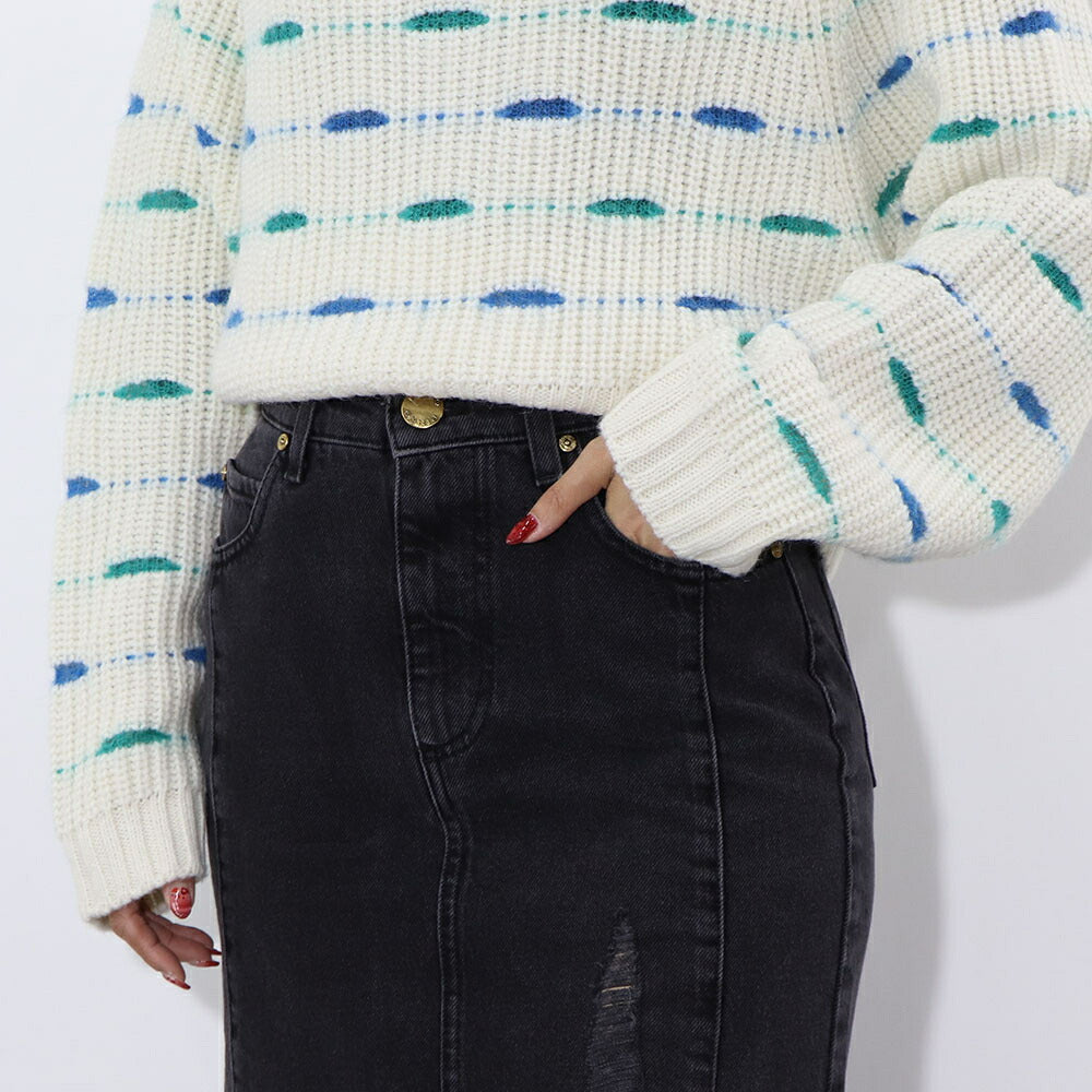 PINKO グレー デニムスカート フリル ロングスカート 1J110C-A09H