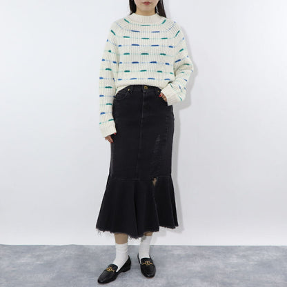 PINKO グレー デニムスカート フリル ロングスカート 1J110C-A09H