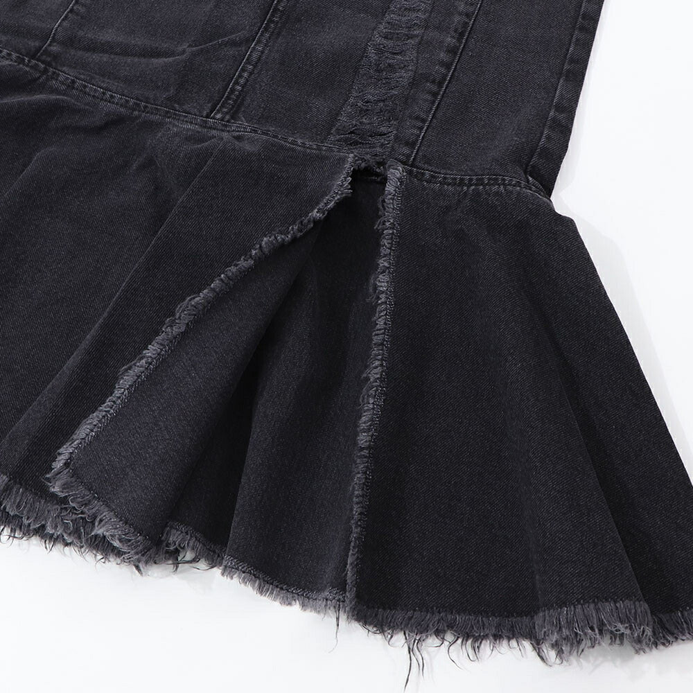 PINKO グレー デニムスカート フリル ロングスカート 1J110C-A09H