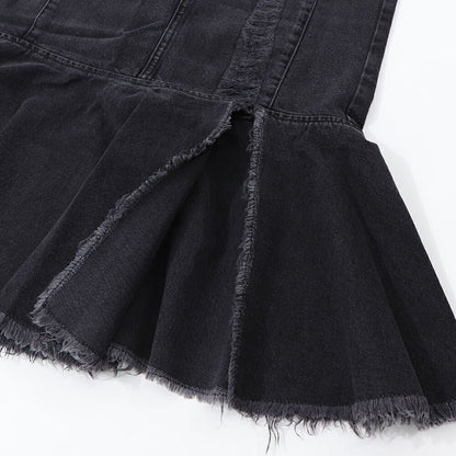 PINKO グレー デニムスカート フリル ロングスカート 1J110C-A09H