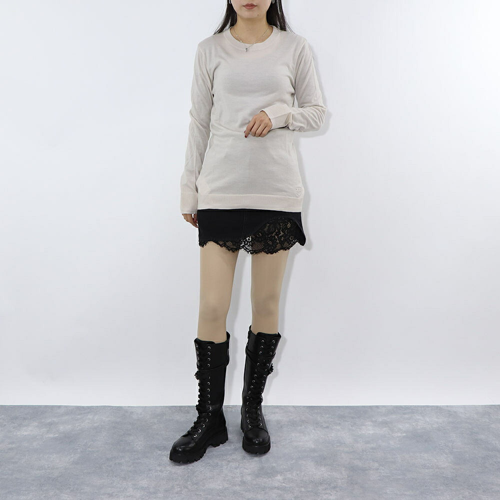 PINKO ブラック デニムスカート ミニスカート レース 1J112T-A0CO