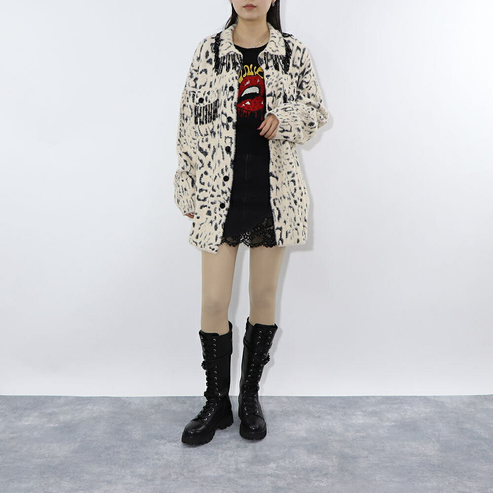 PINKO ブラック デニムスカート ミニスカート レース 1J112T-A0CO