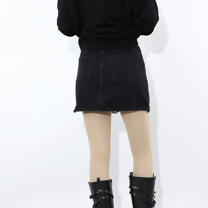 PINKO ブラック デニムスカート ミニスカート レース 1J112T-A0CO