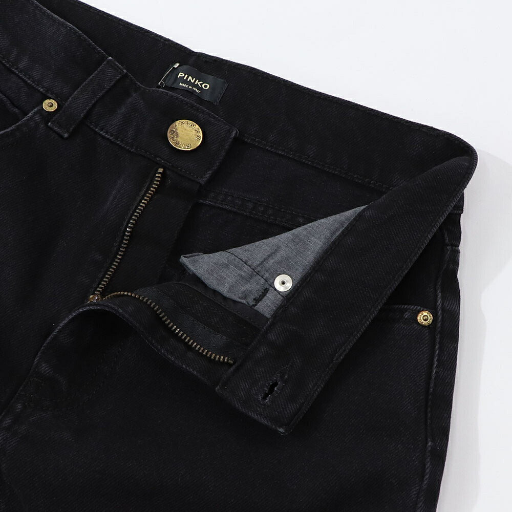 PINKO ブラック デニムスカート ミニスカート レース 1J112T-A0CO