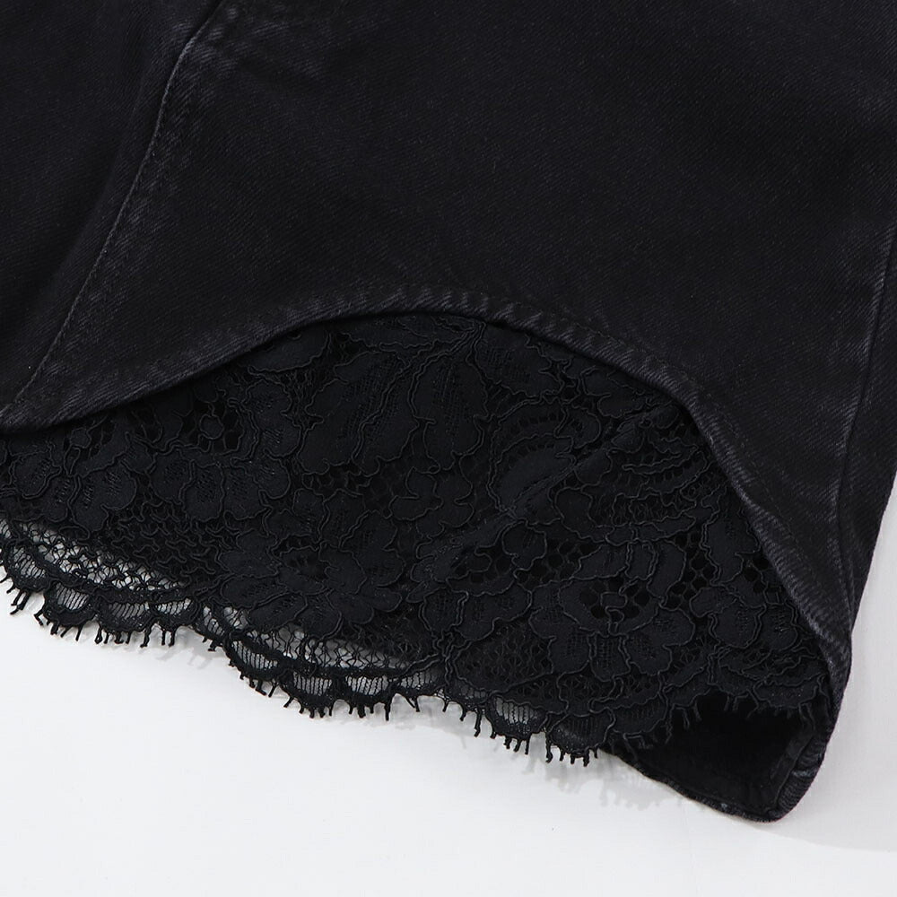 PINKO ブラック デニムスカート ミニスカート レース 1J112T-A0CO
