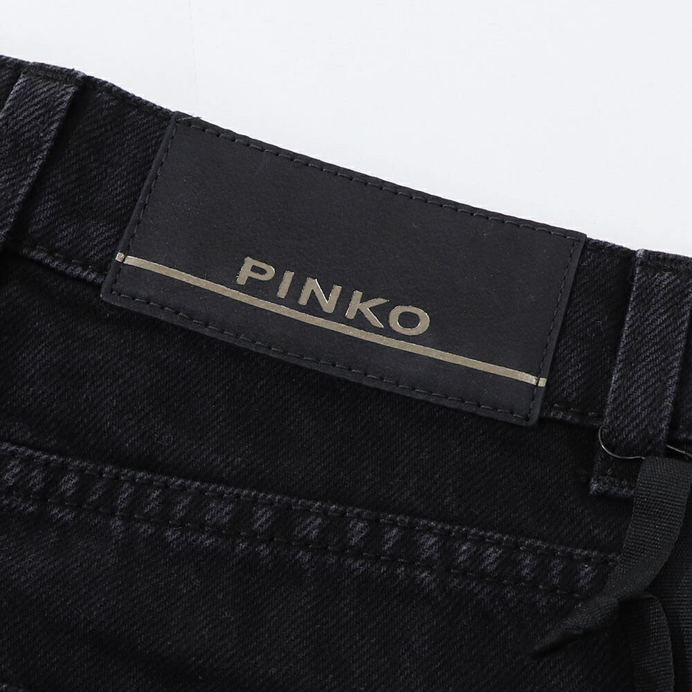 PINKO ブラック デニムスカート ミニスカート レース 1J112T-A0CO
