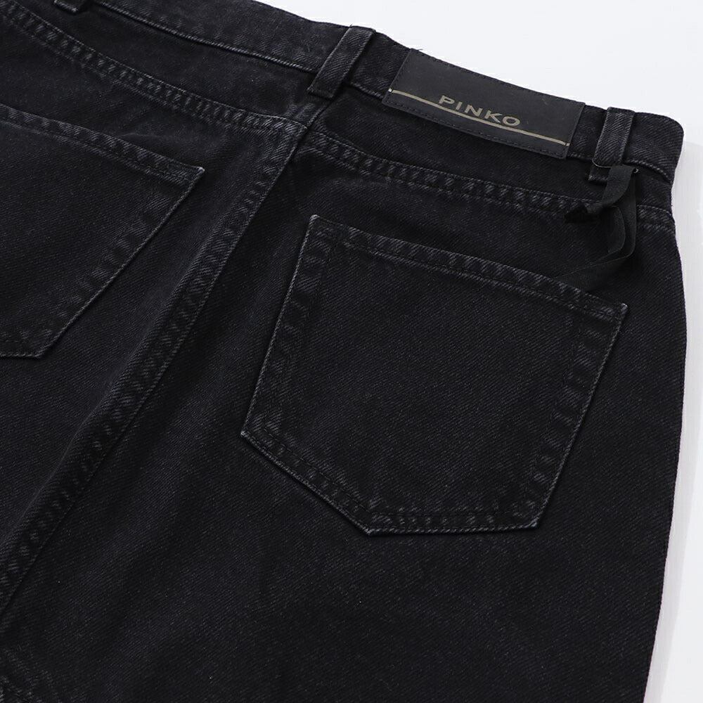 PINKO ブラック デニムスカート ミニスカート レース 1J112T-A0CO