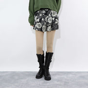 PINKO ショートパンツ ブラック 花柄 モノクロ 1Q10C3-A01E