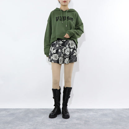 PINKO ショートパンツ ブラック 花柄 モノクロ 1Q10C3-A01E