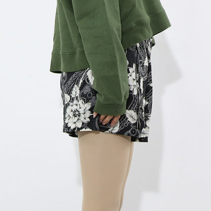 PINKO ショートパンツ ブラック 花柄 モノクロ 1Q10C3-A01E