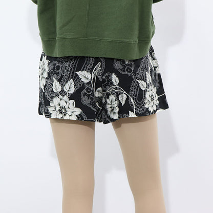 PINKO ショートパンツ ブラック 花柄 モノクロ 1Q10C3-A01E