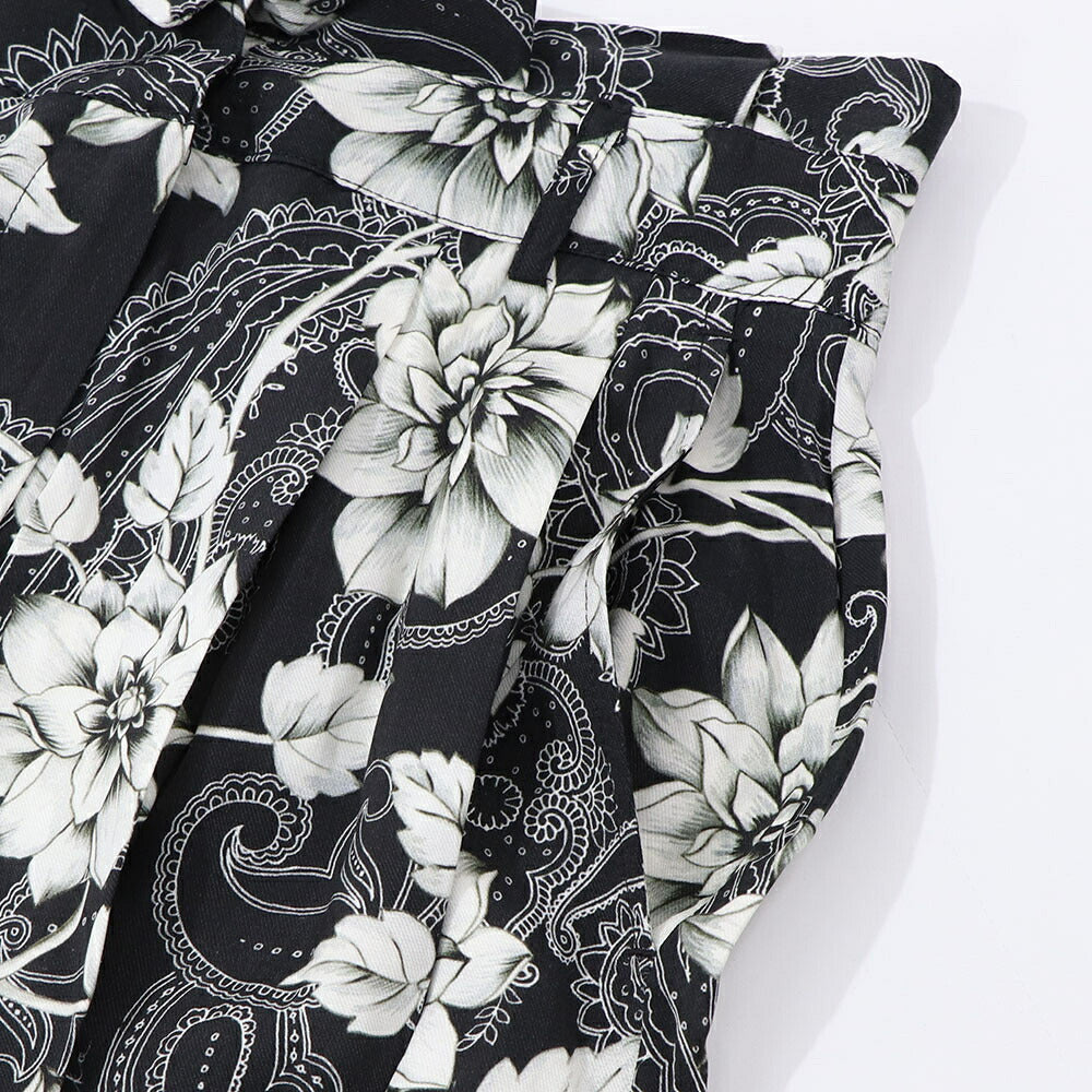 PINKO ショートパンツ ブラック 花柄 モノクロ 1Q10C3-A01E