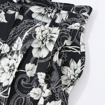 PINKO ショートパンツ ブラック 花柄 モノクロ 1Q10C3-A01E