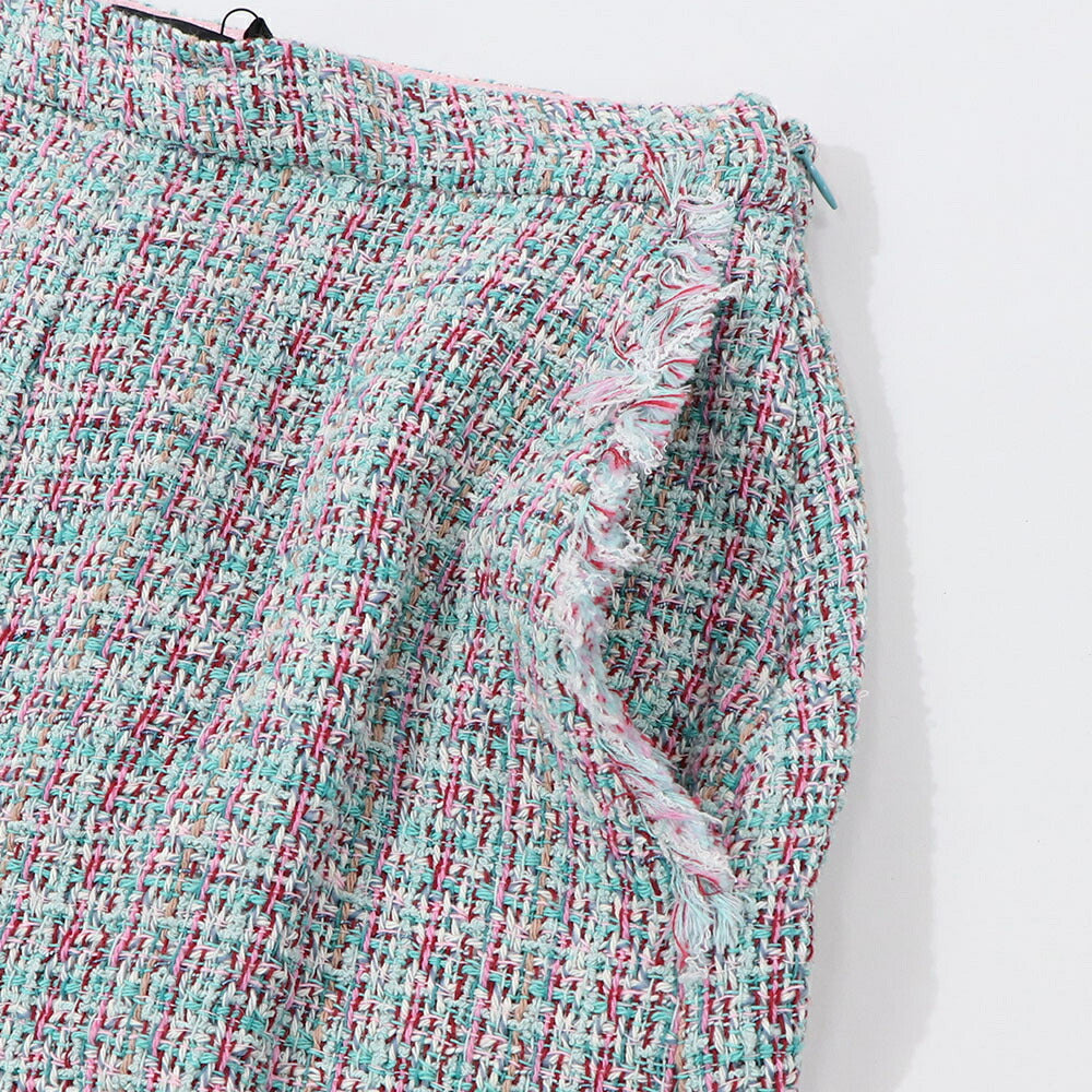 PINKO ショートパンツ グリーン系 チェック フリンジ 1G14W9-7943