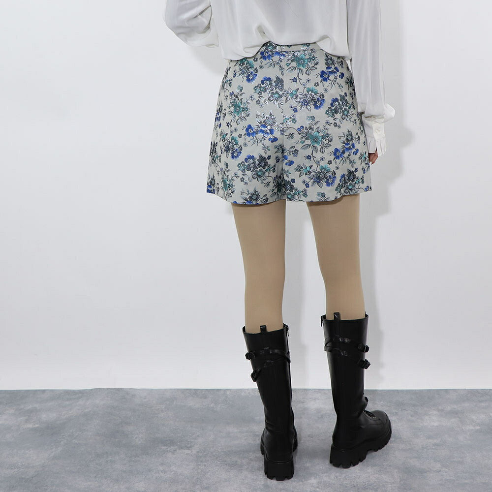 PINKO ショートパンツ ブルー系 花柄 キラキラ 1G15M8-8438