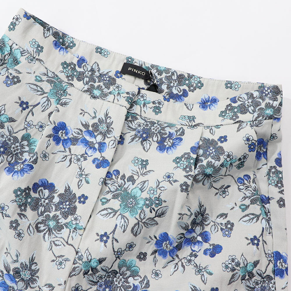 PINKO ショートパンツ ブルー系 花柄 キラキラ 1G15M8-8438