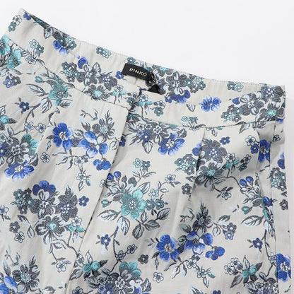 PINKO ショートパンツ ブルー系 花柄 キラキラ 1G15M8-8438