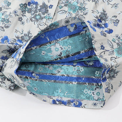 PINKO ショートパンツ ブルー系 花柄 キラキラ 1G15M8-8438