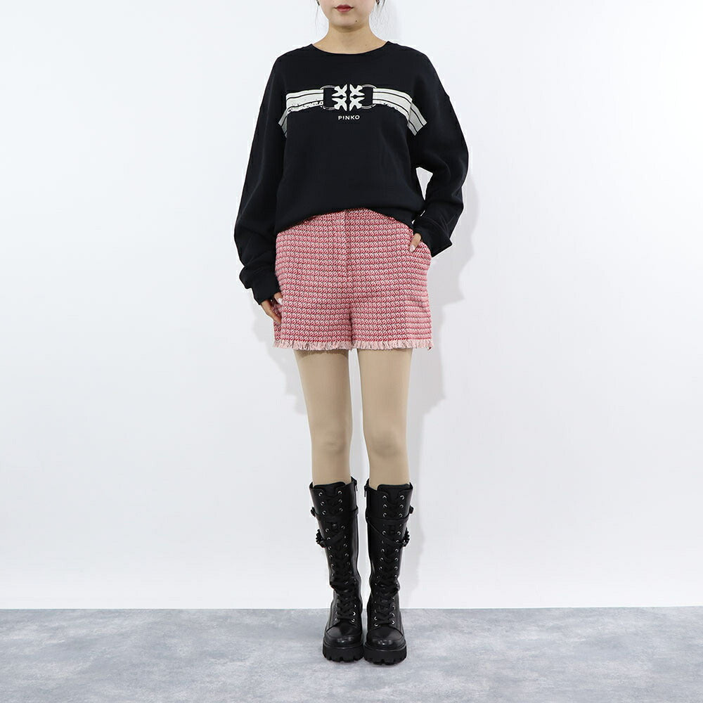 PINKO ショートパンツ レッド チェック柄 切りっぱなし 1G15RW-8425