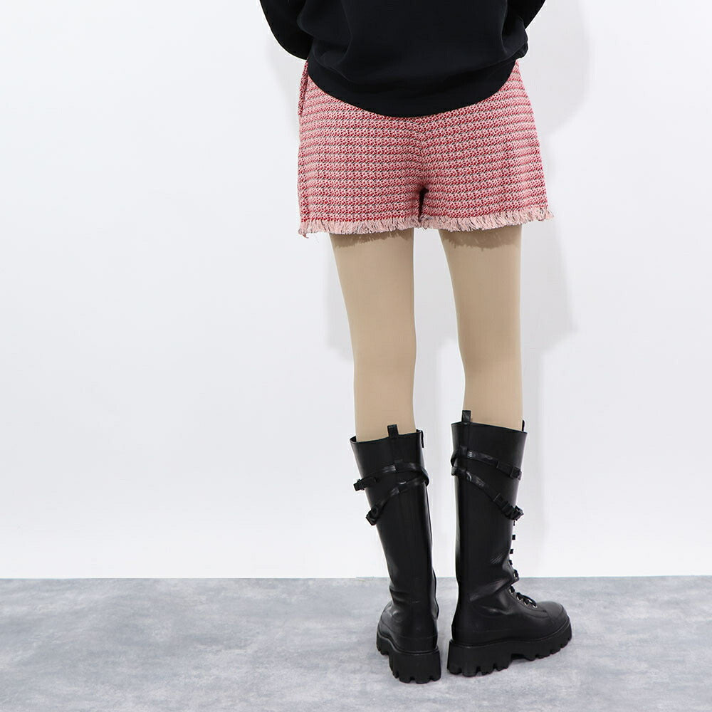 PINKO ショートパンツ レッド チェック柄 切りっぱなし 1G15RW-8425