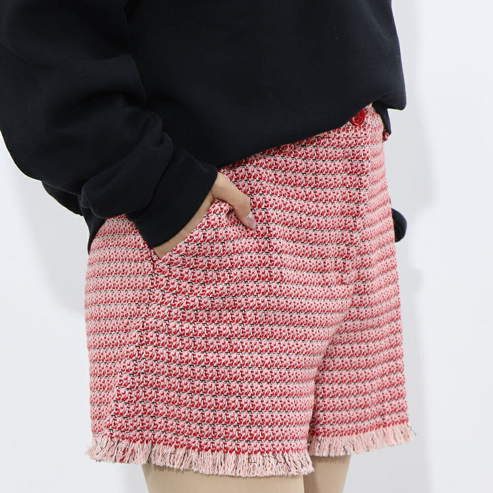PINKO ショートパンツ レッド チェック柄 切りっぱなし 1G15RW-8425