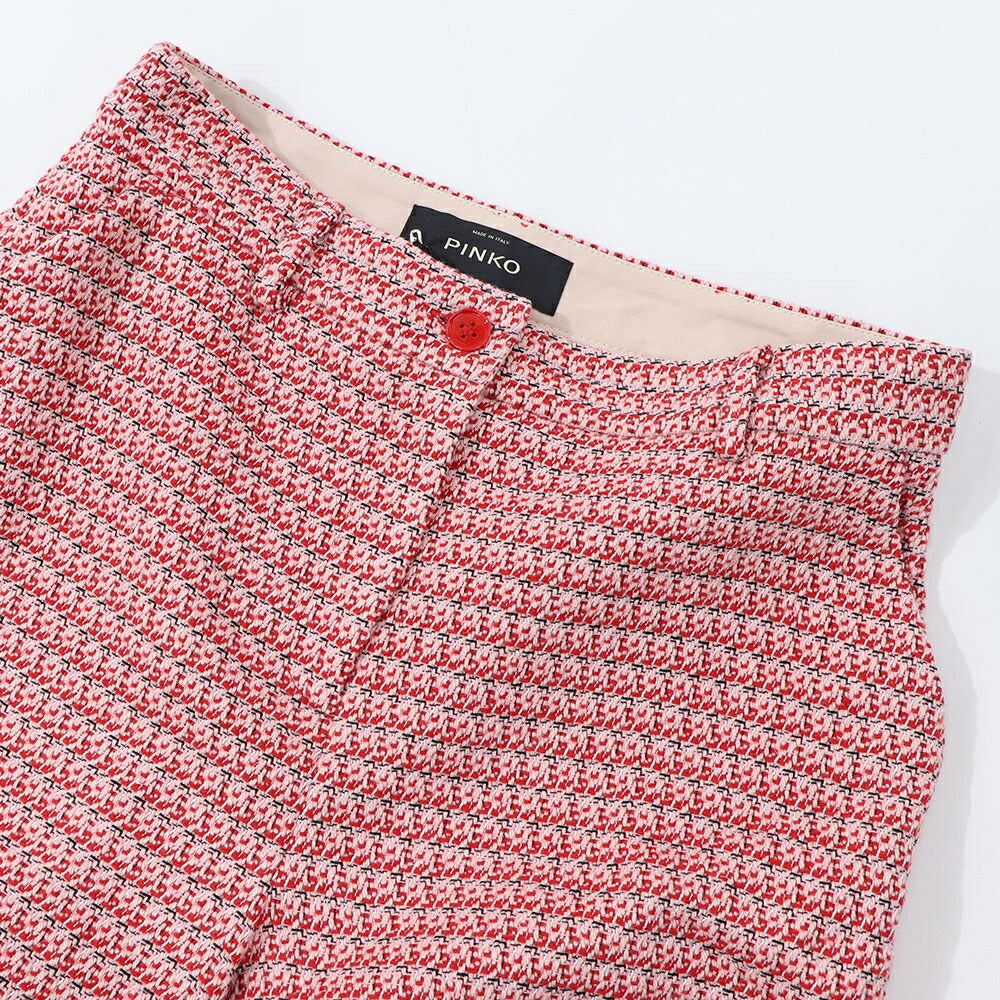 PINKO ショートパンツ レッド チェック柄 切りっぱなし 1G15RW-8425