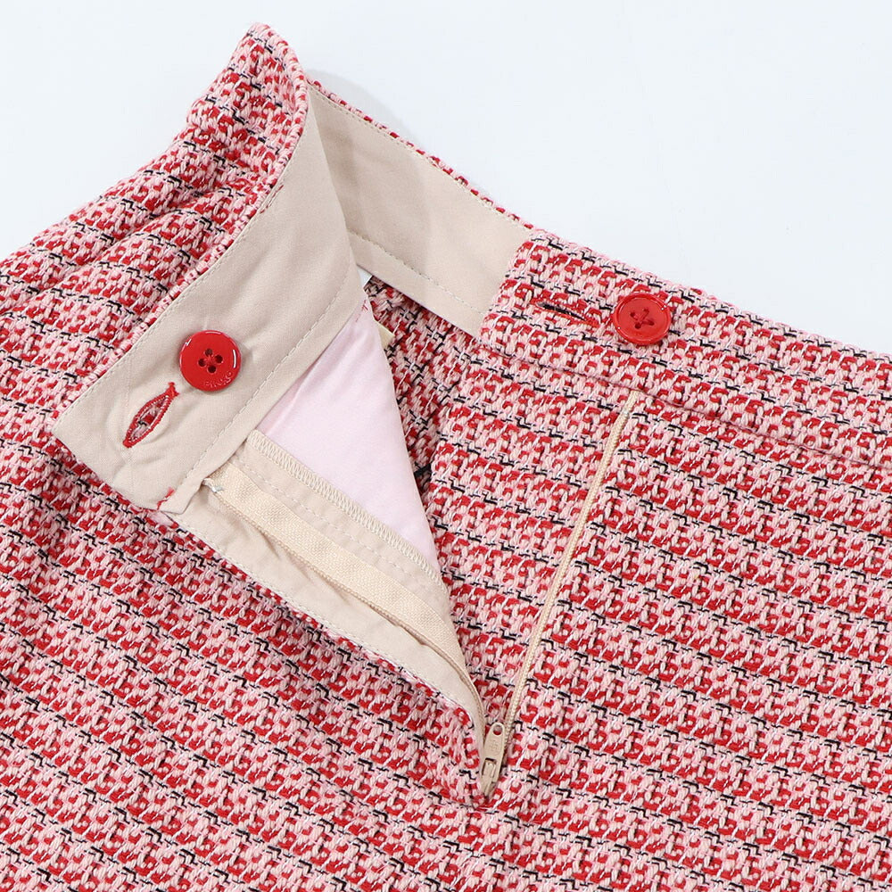 PINKO ショートパンツ レッド チェック柄 切りっぱなし 1G15RW-8425