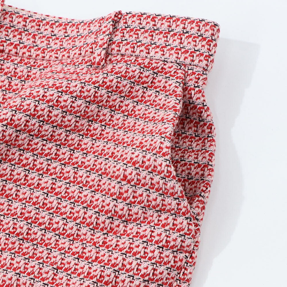PINKO ショートパンツ レッド チェック柄 切りっぱなし 1G15RW-8425