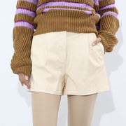 PINKO ショートパンツ ベージュ レザー風 合皮 1G17HS-7105