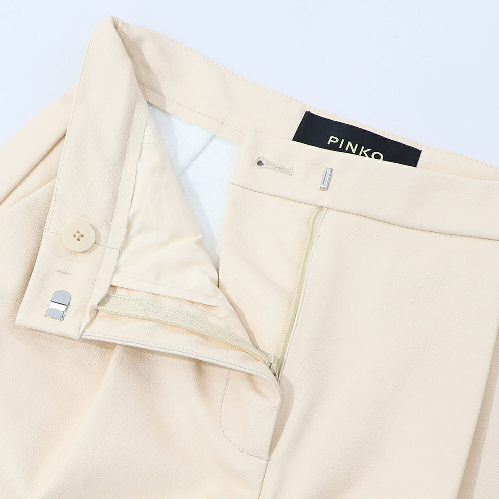 PINKO ショートパンツ ベージュ レザー風 合皮 1G17HS-7105
