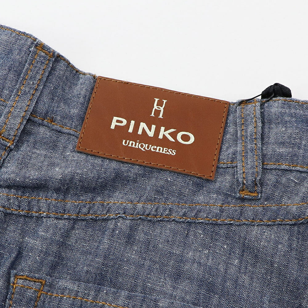 PINKO ピンコ レディース ボトムス ショートパンツ ネイビー コットン リネン デニム風 1Q10BD-A03D
