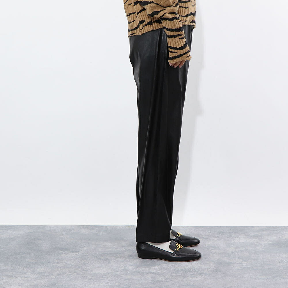 PINKO ロングパンツ ブラック レザー風 100307-7105