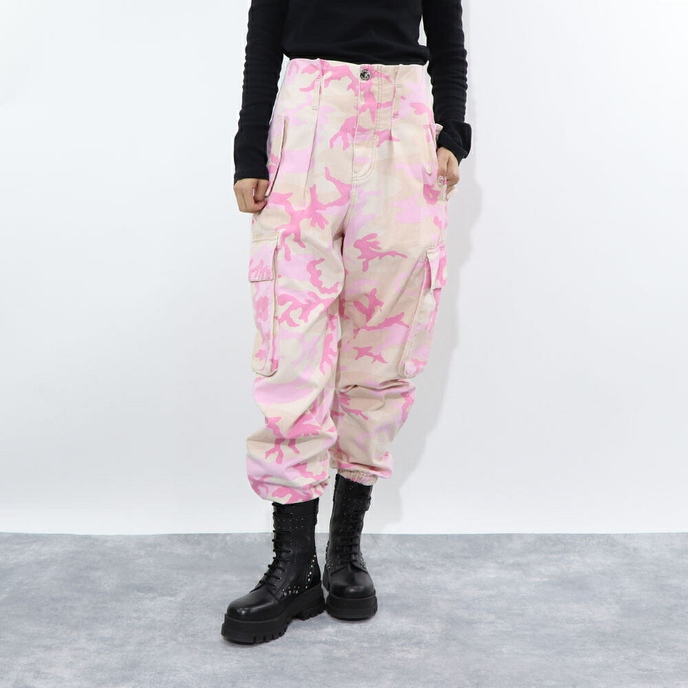 PINKO ピンク カモフラ柄 迷彩柄 カーゴパンツ 100336-A0MW