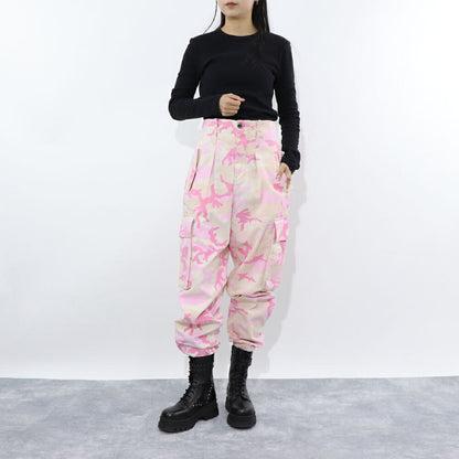 PINKO ピンク カモフラ柄 迷彩柄 カーゴパンツ 100336-A0MW