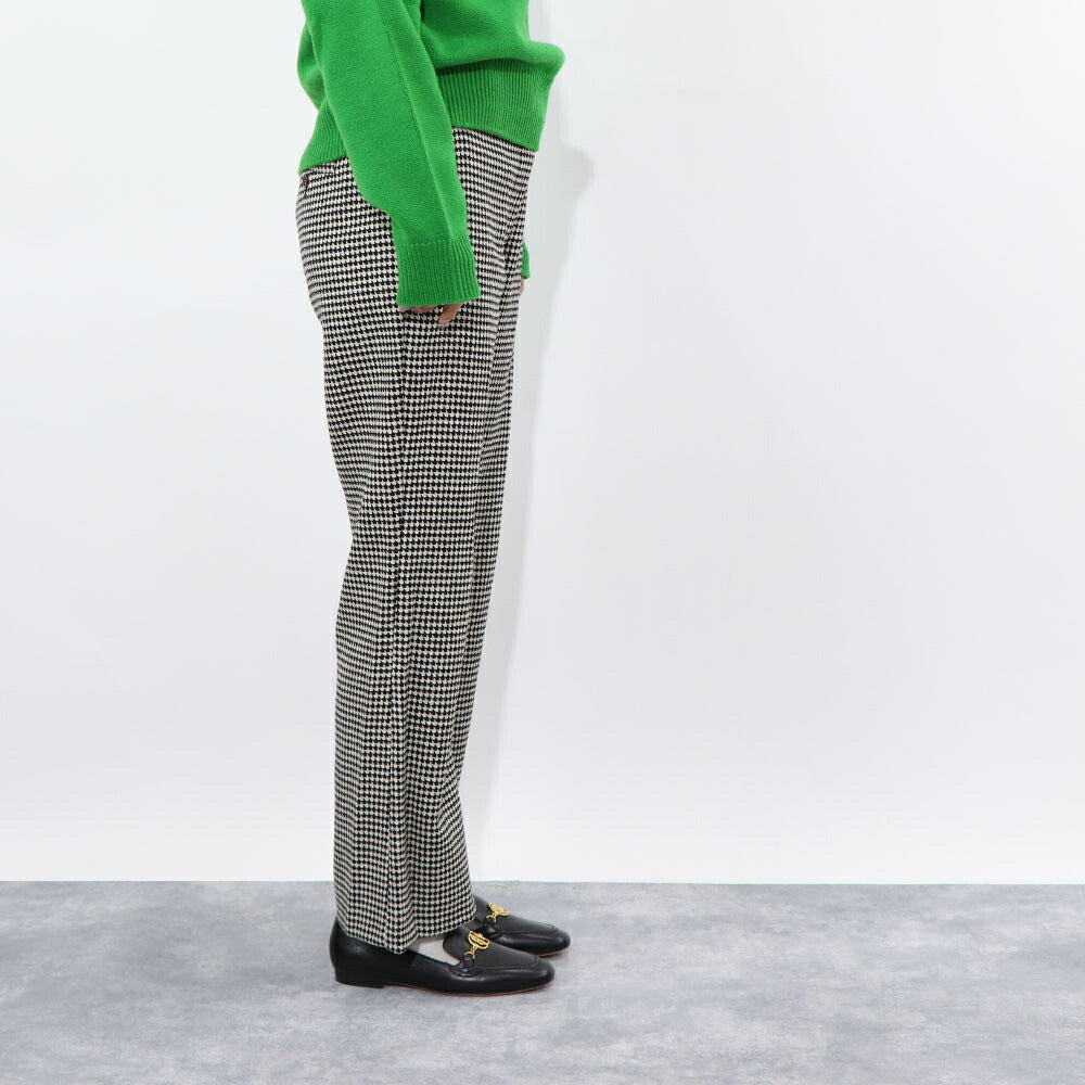 PINKO ロングパンツ ブラック 千鳥格子 ウール 1B14RM-8244