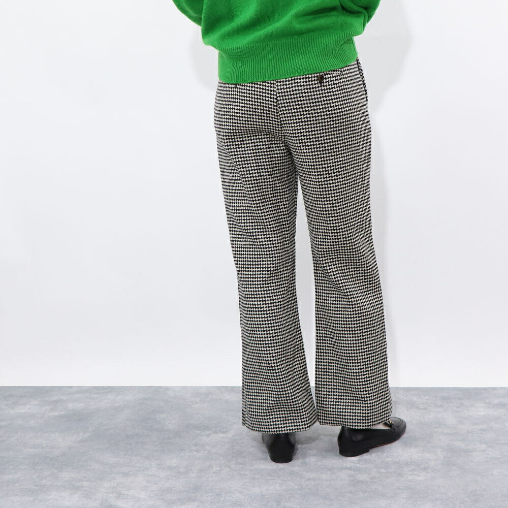 PINKO ロングパンツ ブラック 千鳥格子 ウール 1B14RM-8244
