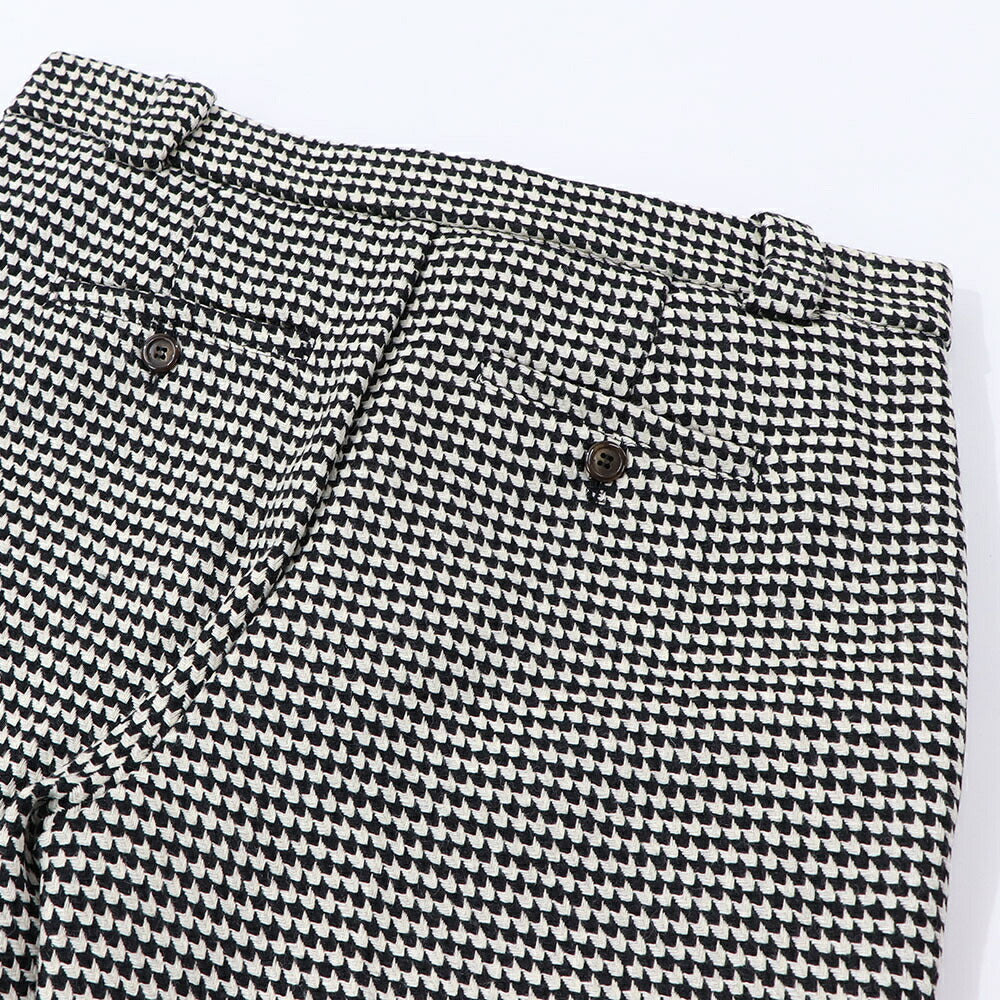 PINKO ロングパンツ ブラック 千鳥格子 ウール 1B14RM-8244