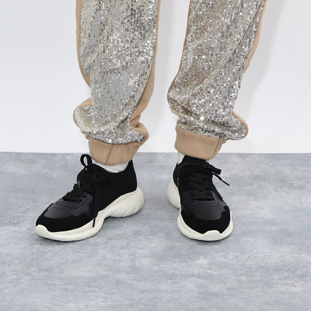 PINKO ロングパンツ ベージュ スパンコール 切り替えデザイン 1C10CR-7968