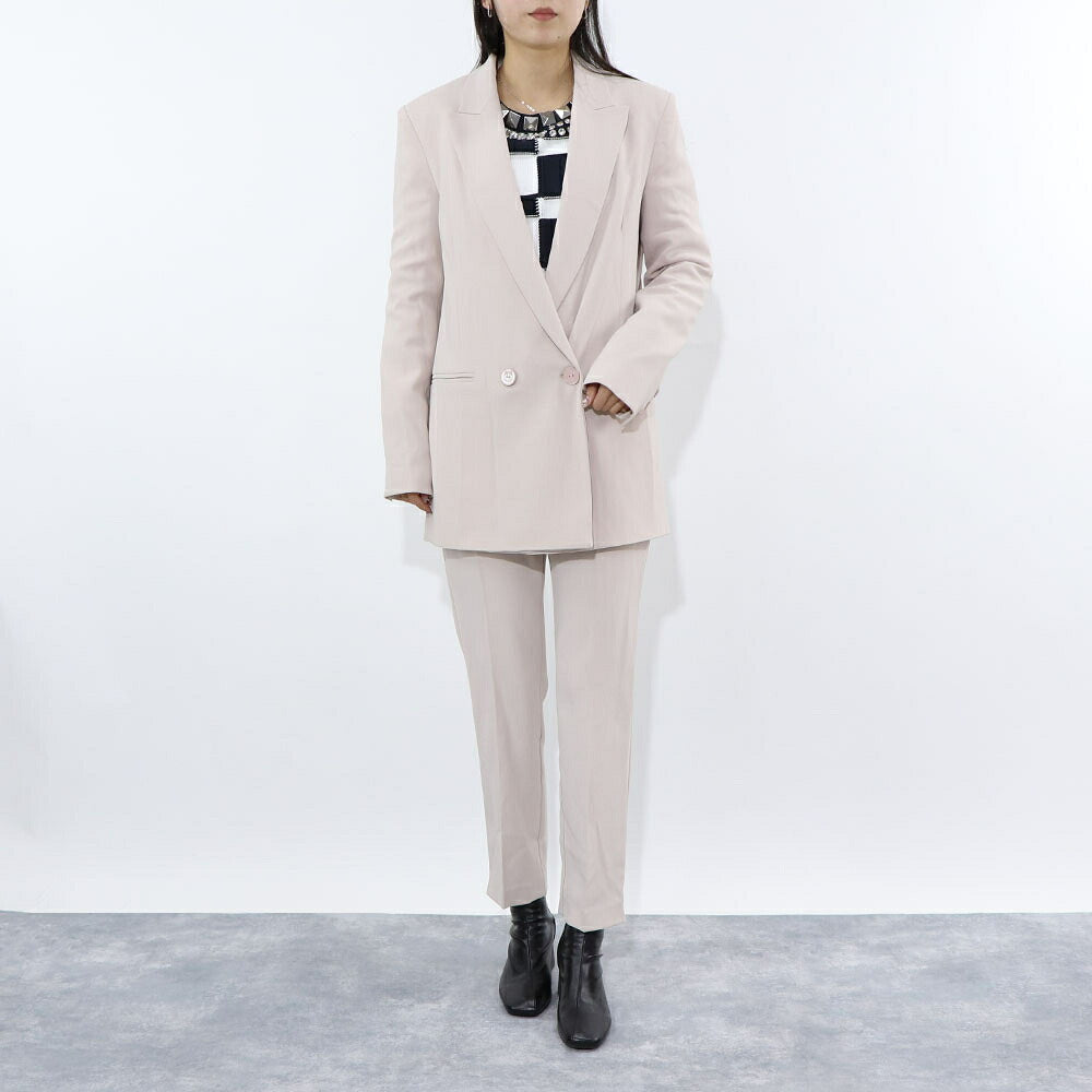 PINKO ピンコ レディース ボトムス ロングパンツ ライトブルー ライトピンクべージュ ポリエステル シンプル ストレートパンツ オフィスカジュアルパンツ 1G14TD-7624