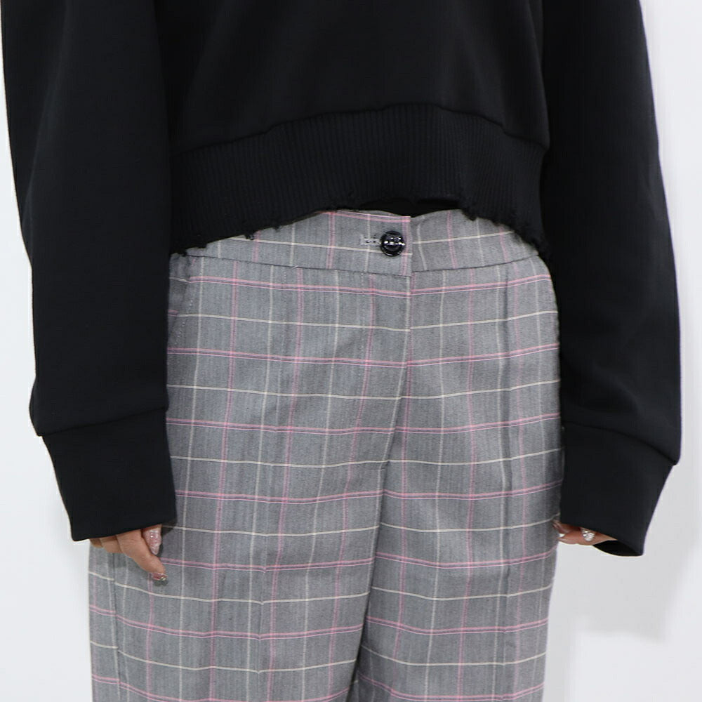PINKO ロングパンツ グレー チェック柄 ジョガーパンツ 1G14U0-7880