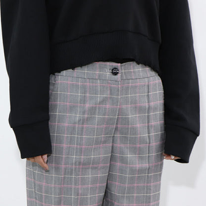 PINKO ロングパンツ グレー チェック柄 ジョガーパンツ 1G14U0-7880