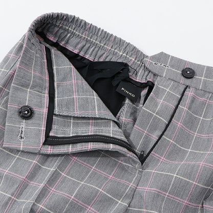 PINKO ロングパンツ グレー チェック柄 ジョガーパンツ 1G14U0-7880