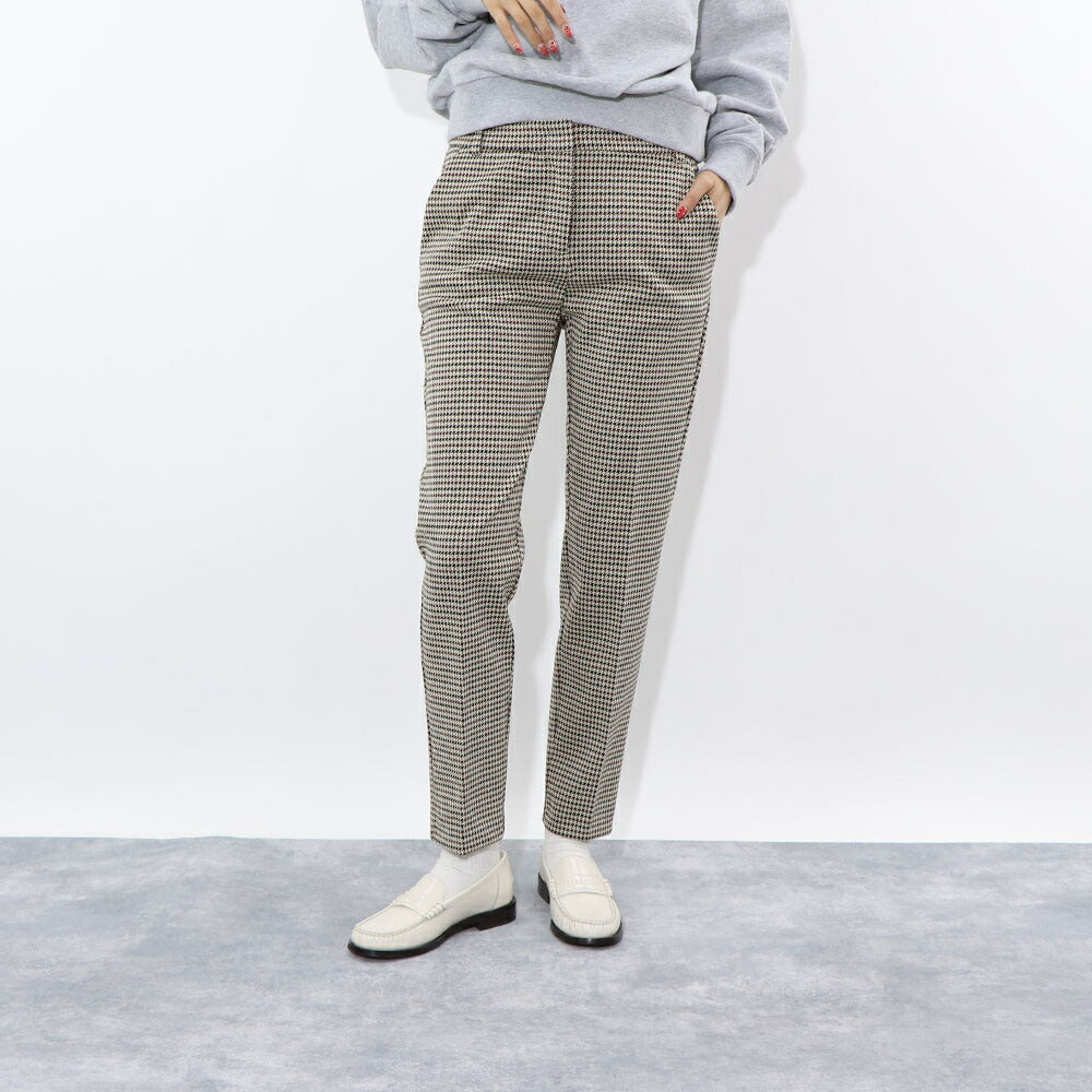 PINKO ロングパンツ ベージュ 千鳥格子 スラックス 1G15D4-8187