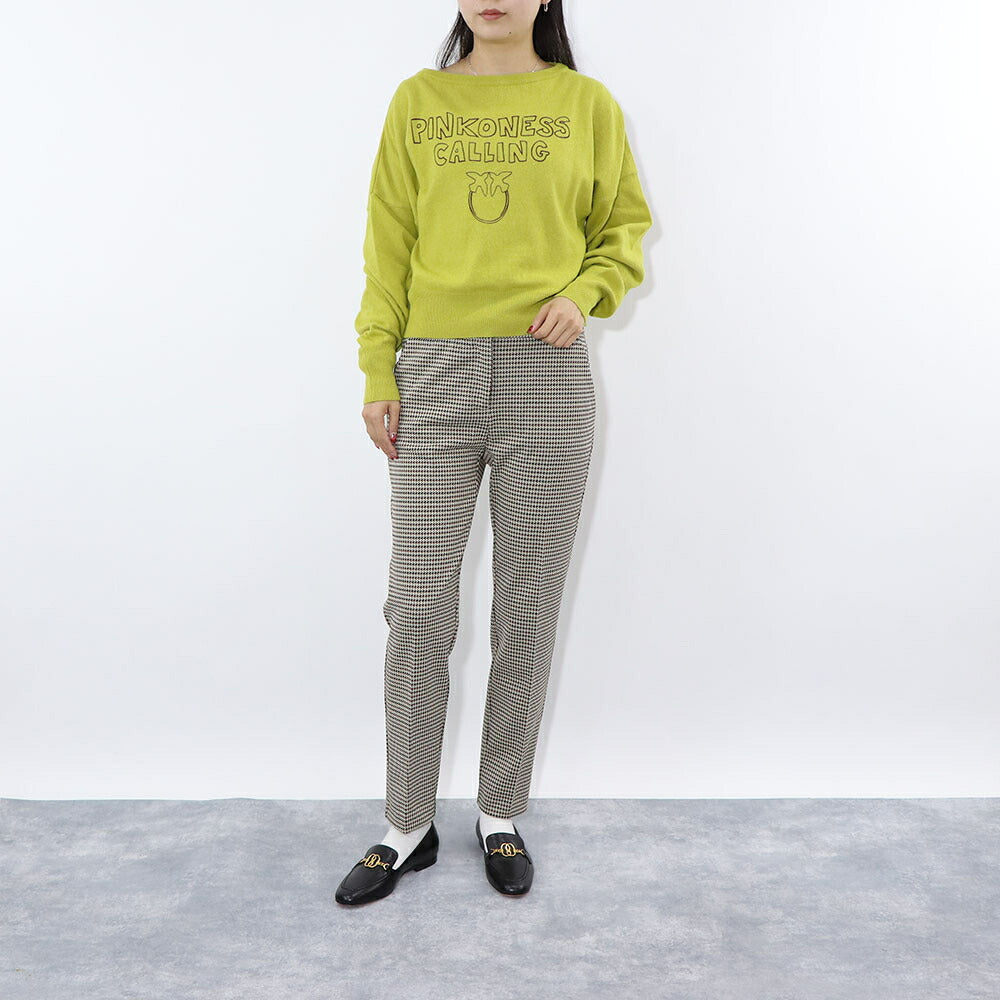 PINKO ロングパンツ ベージュ 千鳥格子 スラックス 1G15D4-8187