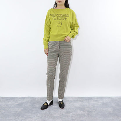 PINKO ロングパンツ ベージュ 千鳥格子 スラックス 1G15D4-8187