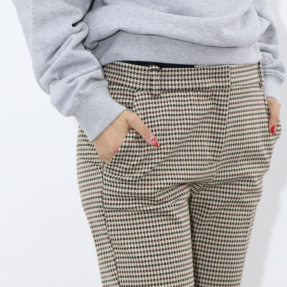 PINKO ロングパンツ ベージュ 千鳥格子 スラックス 1G15D4-8187